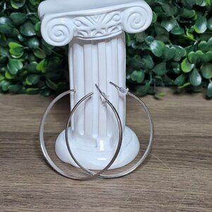 Silver Tone Hoop Earrings